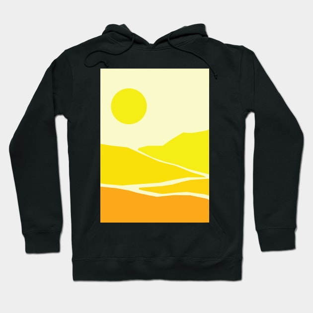 Minimalist Mid Century Modern Sunny Landscape Hoodie by CityNoir